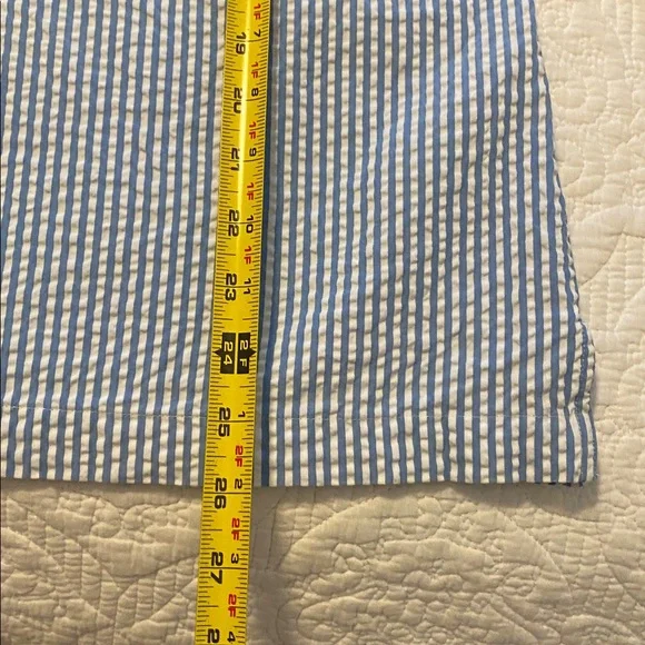 Vineyard Vines Savannah Blue & Pink Coral Embroidered Seersucker popover tunic - Picture 8 of 8